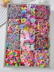 Bộ phụ kiện tóc 847 món, nơ satin đính đá cho bé gái, kẹp tóc hình bướm lấp lấp, kẹp tóc hình hoa cúc, dây buộc tóc, băng đô, quà tặng sinh nhật thanh lịch, sử dụng hàng ngày. - Nhiều màu - Xem 8