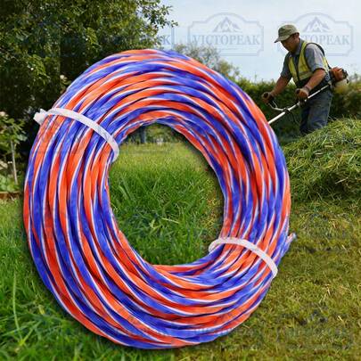 3.0mm*15m Braided Grass Trimmer Line, 3-Color (Khaki, White, Orange), 1 Roll, Lawn Mower Trimmer Line, Garden Trimming Line, Nylon Trimming Line, Spiral Trimming Line, 3.0mm Trimming Line, Wear-Resistant Trimming Line, Replacement Trimming Line, Nylon Trimming Line, Grass Trimmer Line For Grass Trimmer