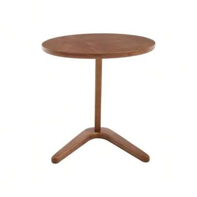 Modern Minimalist Round Wooden Table, Solid Wood Side Table, Sofa Side Table, Living Room Side Table That Slides Under The Sofa, TV Table For Small Spaces That Fits Over The Sofa.
