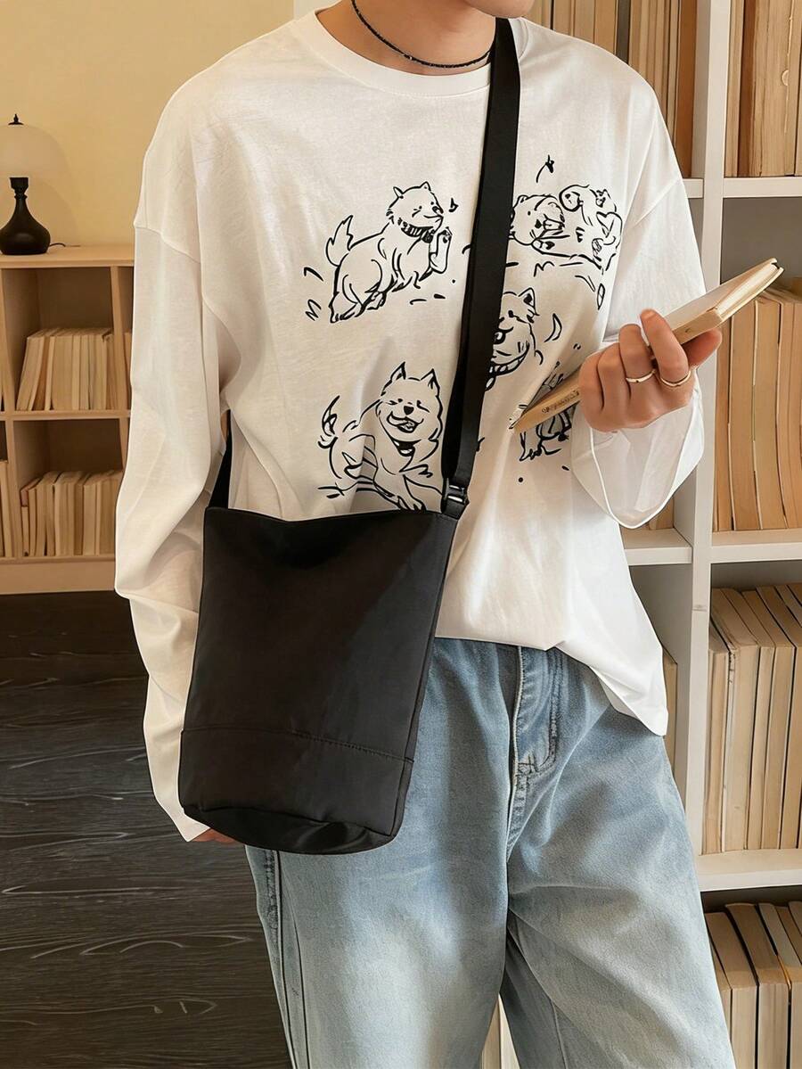 多功能轻便柔软单肩包，休闲通勤斜挎包，简约时尚小方包，大容量单肩包 - 彩色 - 查看 1