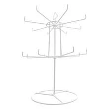 Exhibidor giratorio tipo araña de 2 niveles para accesorios, ideal para organizar llaveros, pulseras, collares y productos pequeños, optimizando espacio y mejorando la presentación en mostrador o tienda - Ver 1