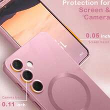 Ốp lưng điện thoại từ tính cao cấp tương thích với Samsung Galaxy S24 S25 S22 S23 Ultra Plus S20 S21 FE Note 20 A35 A55 A05 A15, chất liệu TPU mềm. - Hoa hồng vàng - Xem 3