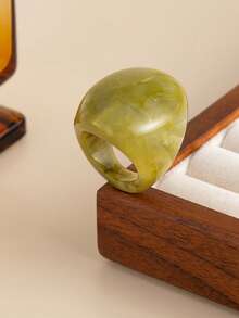 1 chiếc nhẫn hình bầu dục tối giản bằng acrylic, phụ kiện đeo hàng ngày cho kỳ nghỉ hè. - nhẫn - Xem 6