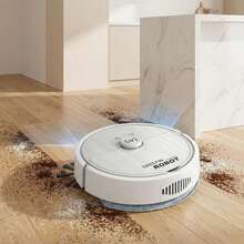 3-In-1 Automatic Portable Home Robot Vacuum Cleaner, USB Rechargeable, Wet And Dry Cleaning, Intelligent And Quiet, Great For Cleaning Corners, Multi-Functional Robot Vacuum And Mop, Small Floor Cleaning Device, Suitable For Pet Owners. - White - View 4
