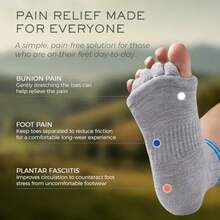Toe Separator SocksFoot Alignment Sock For Health Care Pain Relief  Breathable Toe Socks - 灰色 - 查看 6
