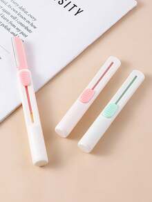 Bộ 2 dụng cụ tỉa lông mày hình trụ bằng thép không gỉ, dụng cụ cạo lông mày cỡ lớn, dụng cụ làm đẹp an toàn, dao tỉa lông mày dạng ống lồng. - hình trụ - Xem 6