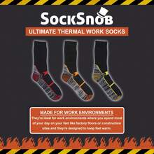 Sock Snob Sock Snob - Mens Thermal Work Socks | Extra Warm Heavy Duty Thick Work Socks For Steel Toe Boots - 6 Pairs - View 2