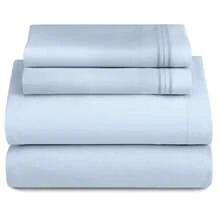 DECOR 4 Pc Solid Color Plain Bed Sheets - Brushed Microfiber Sheet Set With Pillowcases, Deep Pocket Bedding Set Ultimate Comfort - Lightweight And Breathable Cooling Sheet Set Everyday Use - Graduation Gifts, Home Decor, Back-To-School, Cozy Bedroom Essentials, Everyday Comfort, Ideas, Luxury Bedding, Valentine's Day Bedroom, Spring Bedding Refresh, Guest Room Essentials, Dorm Room Bedding, Premium Bed Linens, Easy Care Sheets, Fabric, Year-Round Comfort, Master Bedroom Update, Matching Bedding Set, Hotel Quality Linens, Simple Style, Daily Living, Family Home TXQC - 冰藍色 - 查看 9
