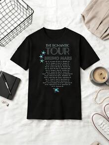 The Romantic Tour 2026 Schedule Concert T-Shirt - Black - View 6