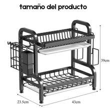 Dish Drainer, 2-Tier Dish Rack, Stainless Steel Dish Drainer With Drip Tray, Kitchen Countertop Rack With Removable Cutlery Holder - Green - View 7