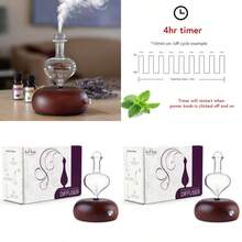 ArOmis - Nebulizador de aceites esenciales de vidrio premium difusor sin agua para aromaterapia difusor de aceite hecho a mano base de madera sin plástico sin calor sin batería sin LED Orbis - El mundo de Eros nocturno - Ver 1