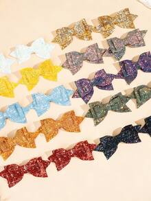 2/10pcs 3-Layer Shiny Hair Clips, Includes Bow Hair Clips, Top Clips, Princess Style Hair Flowers, Bangs Clips - Multicolor - View 6