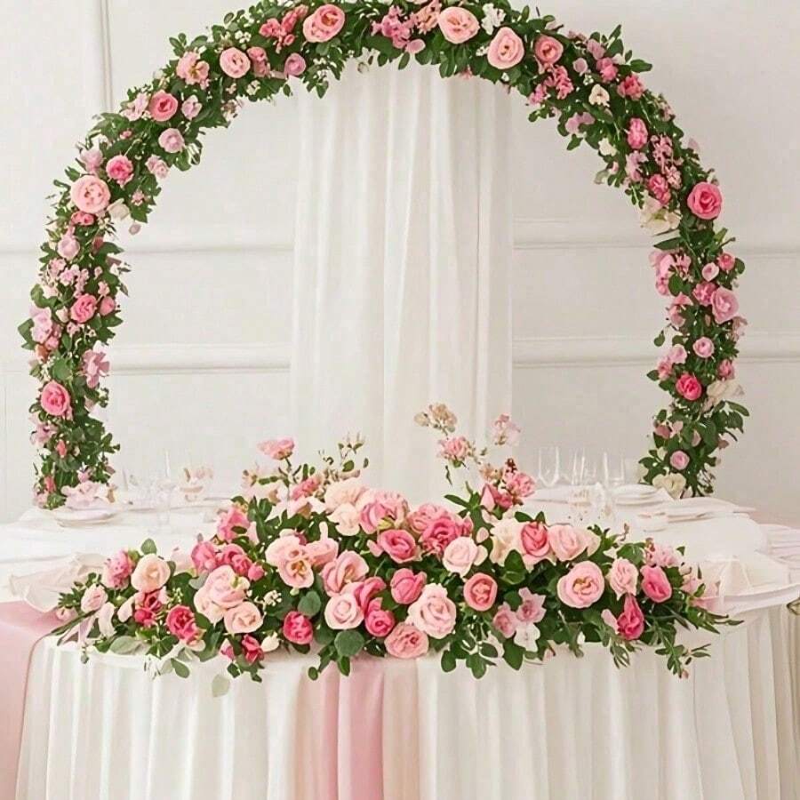 2 piezas de enredaderas artificiales de peonías, 90 flores, decoración del hogar de primavera, adecuado para boda, dormitorio, pared, arco de jardín, DIY, sin contenedor sin energía, plantas colgantes de plástico, perfecto para el Día de San Valentín, Pascua, Acción de Gracias, Día de la Madre - Rosa - Ver 1