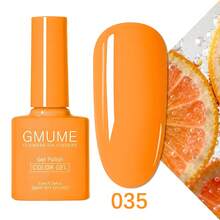 GMUME Sơn móng tay dạng gel màu cam rực rỡ 7.5ml, tông màu bí ngô tươi sáng, gel móng tay UV LED dễ tẩy, màu sắc giống như trong chai, chất lượng chuyên nghiệp như ở salon, bền màu, thích hợp cho Halloween & Lễ Tạ ơn, tự làm móng tại nhà, sơn móng tay có độ bão hòa cao. - Màu cam rực rỡ - Xem 3