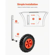 Boat Launching Wheels, 600 Lbs Load Capacity, 12" Aluminium Alloy Transom Wheel With Inflatable Rubber Tires, Folding Launch Wheels With 4 Quick Release Pin, Fit 13' Long Inflatable Fishing Boat - 600 Lbs - View 6