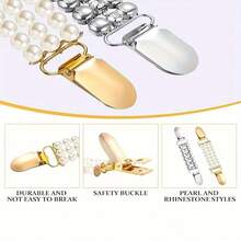 新款水钻爪链服装夹，鸭嘴夹披肩开衫毛衣胸夹配饰纽扣胸针 - 多色 - 查看 4