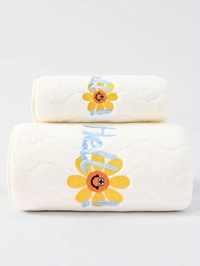 Unisex Solid Color Soft & Absorbent Coral Fleece Face Towel/Bath Towel, Suitable For All Seasons