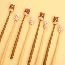 5支创意小熊造型摇晃笔，软橡胶材质，笔身柔软可爱，卡通造型，外观精美，学生适用，0.5mm黑色墨水，不间断出墨，硅胶摇晃笔，可爱摇摆凝胶笔，学生减压笔，学校办公文具（款式随机） - 多色 - 查看 4