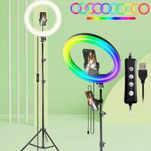 UEGOGO Tripod yang Dapat Diatur 12 Inci dengan Lampu Ring - Tinggi 62,99 Inci/160cm, Termasuk Dudukan Ponsel, 3 Suhu Warna dan LED yang Dapat Diredupkan, Tripod yang Dapat Dilepas Cocok untuk Selfie, Siaran Langsung, dan Fotografi - Hitam - View 9