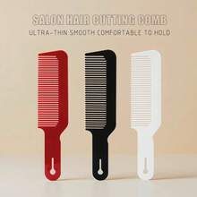 MASTERLEE 1pc Thin Plastic Anti-Static Comb With Hanging Hole, Hair Cutting Comb Tool, Salon Barber Cutting Comb, Hair Styling Accessory, Hairdressing Tool Accessory - Multicolor - View 1
