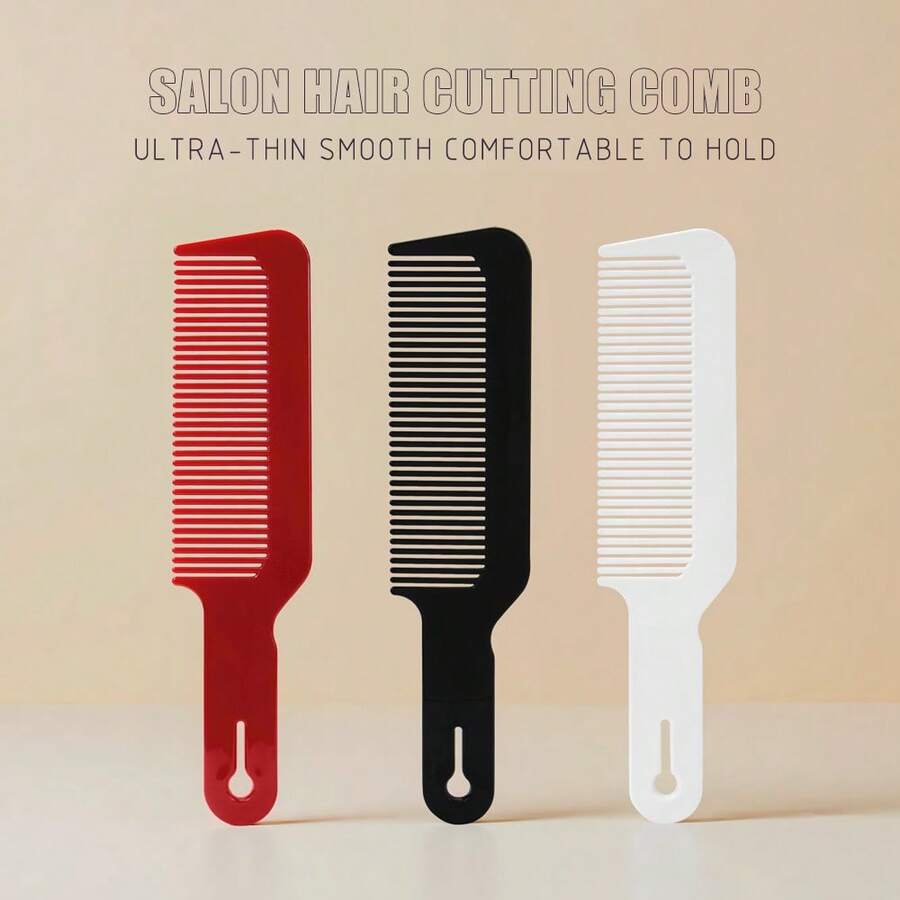 MASTERLEE 1pc Thin Plastic Anti-Static Comb With Hanging Hole, Hair Cutting Comb Tool, Salon Barber Cutting Comb, Hair Styling Accessory, Hairdressing Tool Accessory - Multicolor - View 1