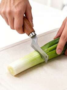 Hachoir à poignée pour couper les oignons verts, un outil pour hacher uniformément les herbes et l'ail, parfait pour la préparation des repas à la maison et au restaurant - Multicolore - Voir 6