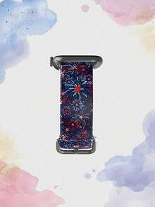 1條盛開彩色星形煙火圖案柔軟彈性透氣可更換錶帶，相容於、Honor智慧手錶，38mm 40mm 41mm 42mm 46mm 45mm 44mm 49mm，日常休閒多色矽膠錶帶相容於Apple Watch Ultra SE/11/10/9/8/7/6/5/4/3/2/1，中性節日禮物，時尚百搭舒適運動錶帶配件 - 彩色 - 查看 4