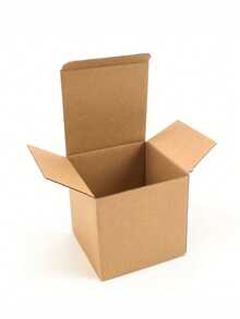 Caja de cartón corrugado marrón con tapa con cierre de metal - Embalaje de alta calidad adecuado para tazas, tarros, regalos, etc. - Cajas rectangulares y cuadradas en múltiples tamaños, adecuadas para transporte y almacenamiento, caja de embalaje de regalo con diseño de tapa segura - amarillo - Ver 4