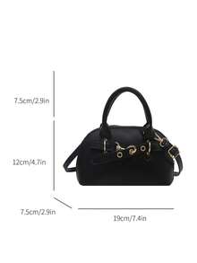 Vintage Shell Handbag, Lovely Women's Perfect Shoulder Bag - Black - View 5