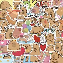50PCS Cartoon Capybara Cute Pufferfish Waterproof Graffiti Stickers For Helmet Bicycle Hand Account Pencil Case Decals - 50PCS - View 11