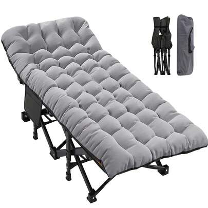 Folding Camping Cot, Extra Wide Heavy Duty Sleeping Cots With Carry Bag, Double Layer Oxford Portable Travel Camp Cots For Home, Office Nap And Outdoor Beach