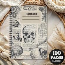 1pc Aesthetic Nurse Nursing Skeleton Spiral Notebook Travel Journal, Nursing Essentials Spiral Planner For Women, Nurse Appreciation Gifts, Human Anatomy Laboratory , Nurse Graduation Notepads, Personal Organizer,No Pen Included. - I - View 3