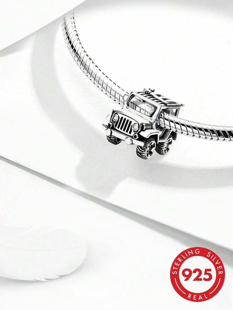 S925 Sterling Silver Stylish Pendant Ball, Suitable For DIY Bracelet, Women Jewelry - Cool Off-road Vehicle - View 1
