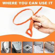 4pcs/10pcs 20 Inch Flexible Drain Snake Clog Remover Tool, Suitable For Sink, Shower, Tub And Bathroom, Drain Cleaner With Handle - Easy To Use Kitchen And Bathroom Drain Opener - A - View 3