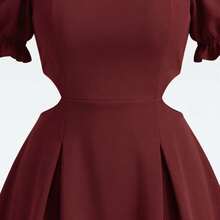 Women's Plus Size Short Dress, Open Style With Slit, Lightweight And Comfortable, Sizes 46 To 56 - Rojo burdeos - Ver 6