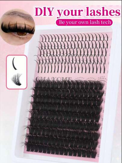 Bộ mi giả 3 trong 1, 270 sợi, độ dày 100D/120D/60+80D/80+100D, chiều dài 10-20mm, mi giả dạng chùm có độ dày khác nhau, tự làm mi giả kiểu gradient, mi giả dạng chùm phong cách hoạt hình, mi giả lông chồn dán, mi giả dạng chùm dày.