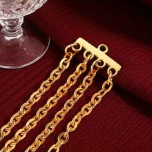 10 chiếc đầu nối dây chuyền nhiều lỗ, nhiều sợi bằng thép không gỉ 304 mạ vàng và bạc, tấm nối dùng để làm đồ trang sức DIY, thích hợp cho vòng tay, dây chuyền. - Kết nối xốp bằng thép không gỉ - Xem 3