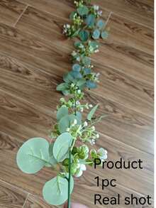 1 Pack Artificial Green Plant Wreath Vines, Eucalyptus Leaf Decor Garland, Suitable For Valentine's Day Decoration, Wedding Party Home Decor, Fake Green Vines For Tablecloth And Home Decoration, Valentine's Day Gift, Artificial Plants - Green - View 12