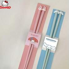 SANRIO (Licensed) Cartoon Chopstick Set, These Reusable Chopsticks Are Durable, Designed Specifically For Cartoon Couples, With Anti-Slip Function And Easy To Clean - View 6