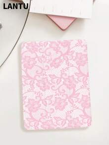 1pc Pink Lace Printed Design Flat Protective Case, Tri-Fold Stand Protective Shell, Compatible With IPad 10.2" / Pro 11" 2020/2021, (A16) 11" 11th Gen 2025 9th/10th, Air 4th 10.9", Galaxy Tab S6 Lite 10.4", Anti-Drop, With Pen Slot, Support Sleep/Wake, Gift For Kids / Gift For Family - Multicolor - View 3