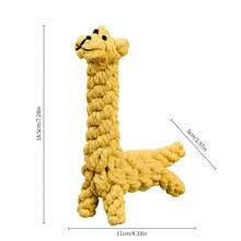 Juguete de masticar de cuerda de algodón para mascotas, perro trenzado de dibujos animados, limpieza de dientes y alivio del aburrimiento - Amarillo - Ver 6