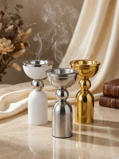 Elegant Incense Burner, Metal Minimalist Hammered Design, Luxury Bakhoor Incense Holder, Exquisite Craftsmanship, Elegant Fragrance Diffuser, Home Decor, Smokeless Incense Stand, Perfect For Living Room, Bedroom, Yoga Studio, Meditation Space, Unique Incense Burner For Fragrance Lovers, Personalized Collectible, Thoughtful Gift For Friends And Family, Ramadan, Eid Al-Fitr, Happy Eid Al-Fitr, Ramadan Decor