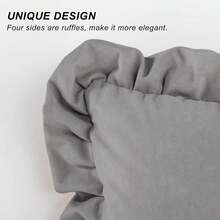 2pcs Ruffled Pillow Covers, Soft Velvet Decorative Cushion Covers, Solid Color Sofa Throw Pillow Cases, Suitable For Living Room, Bedroom, Home Decor (Inserts Not Included) - Light Grey - View 6