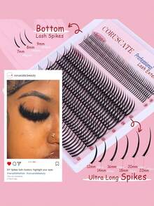 328 Clusters Pointed Extra Long 12-22mm Eyelash Clusters With 7-9mm Base, Professional Lash Extension Clusters For Multi-Eye Lash Styles, DIY Lashes For Cartoon/Spiky/Dramatic Look - C - View 8