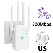 300Mbps 2.4G 单频 WiFi 信号扩展器/中继器，4 根天线无线信号增强器，一键设置，即插即用 - 美規A型插(110-127V) - 查看 9