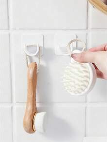 2个装窗帘杆挂钩，强力窗帘杆夹，免钻孔固定式粘扣支架，门帘伸缩杆粘钩 - 彩色 - 查看 6