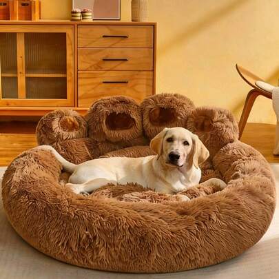 Giường ngủ cho thú cưng hình bàn chân gấu dễ thương, thảm mềm mại và thoải mái cho chó/mèo, ổ ngủ ấm cúng chống trượt cho thú cưng nhỏ/vừa/lớn.