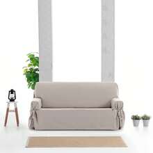 Kiva Universal Sofa Cover With Elastic Bands, 3-Seater Size, Various Colors Available – Adjustable Sofa Cover / Pink, Backrest, Seat And Arm Protection, Easy And Versatile Renewal - Raw/Linen Calm - View 5