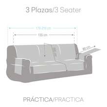 Kiva Padded And Reversible 3-Seater Sofa Cover, Various Colors Available - Premium Sofa Protector, Fitted, Durable And Elegant Material - Norwegian Tile - View 6