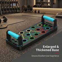 Foldable Push Up Board Multi-Functional Home Chest Muscle Training Assistant Portable Fitness Board With Non-Slip Handles Color-Coded Positions For Full Body Workout Strength Training Equipment - Black - View 4
